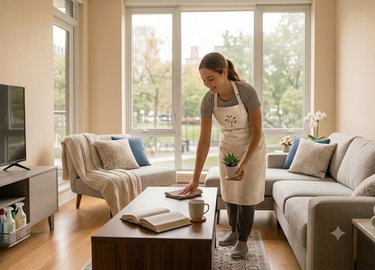 Orange Cleaning professional in Toronto home
