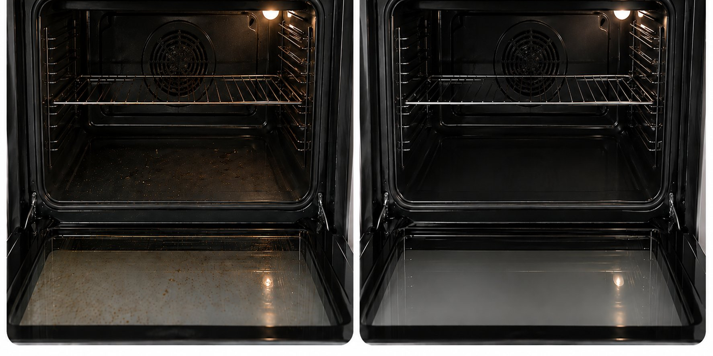 Inside Oven before and after cleaning
