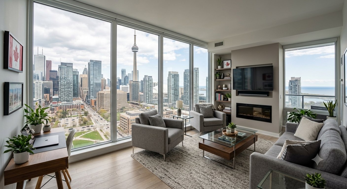 Clean Toronto condo with city view